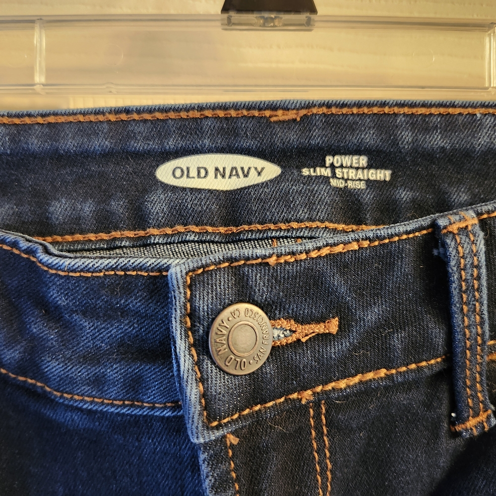 Old Navy Power Slim Straight Jeans (Mid Rise)